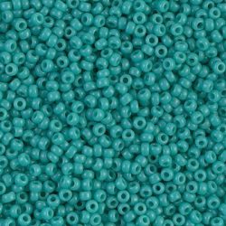 Miyuki 11/0 Round Rocaille/Seed Beads, 11-412/11-9412 30 Grams, Opaque Turquoise Green. Shipped in a 6" Bead Tube