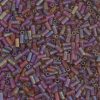 Miyuki Bugle Beads, 3mm, 0134FR/BGL1-134FR Transparent Dark Topaz Matte AB 19g