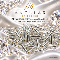 Miyuki BGL2-001 / BGL2-9001 Bugle Beads | Trans Silver Lined Crystal, 17g