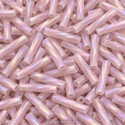 Miyuki BGLTW12-0142FR Bugle Beads, Transparent Light Amethyst Matte AB Twisted 12mm Bugle Beads