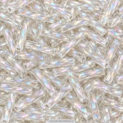 Miyuki BGLTW12-250 Bugle Beads | Transparent Crystal AB, 10g