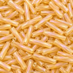 Miyuki BGLTW12-132FR Bugle Beads | Trans Lt Gold Matte AB, 10g
