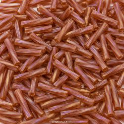Miyuki BGLTW12-134FR Bugle Beads | Trans Dark Topaz Matte AB, 10g