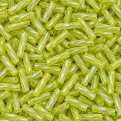 Miyuki BGLTW12-143FR Twisted Bugle Beads | Transparent Chartreuse Matte AB, 10 Grams