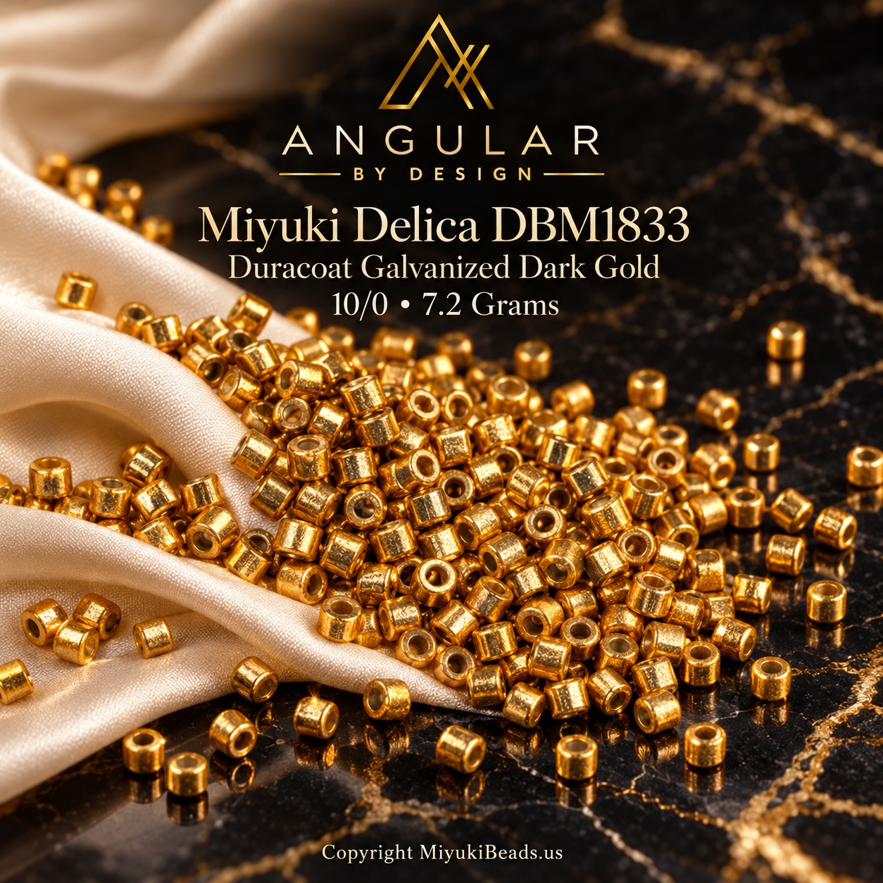 Miyuki Delica DBM1833 | Duracoat Galvanized Dark Gold Main Product Image